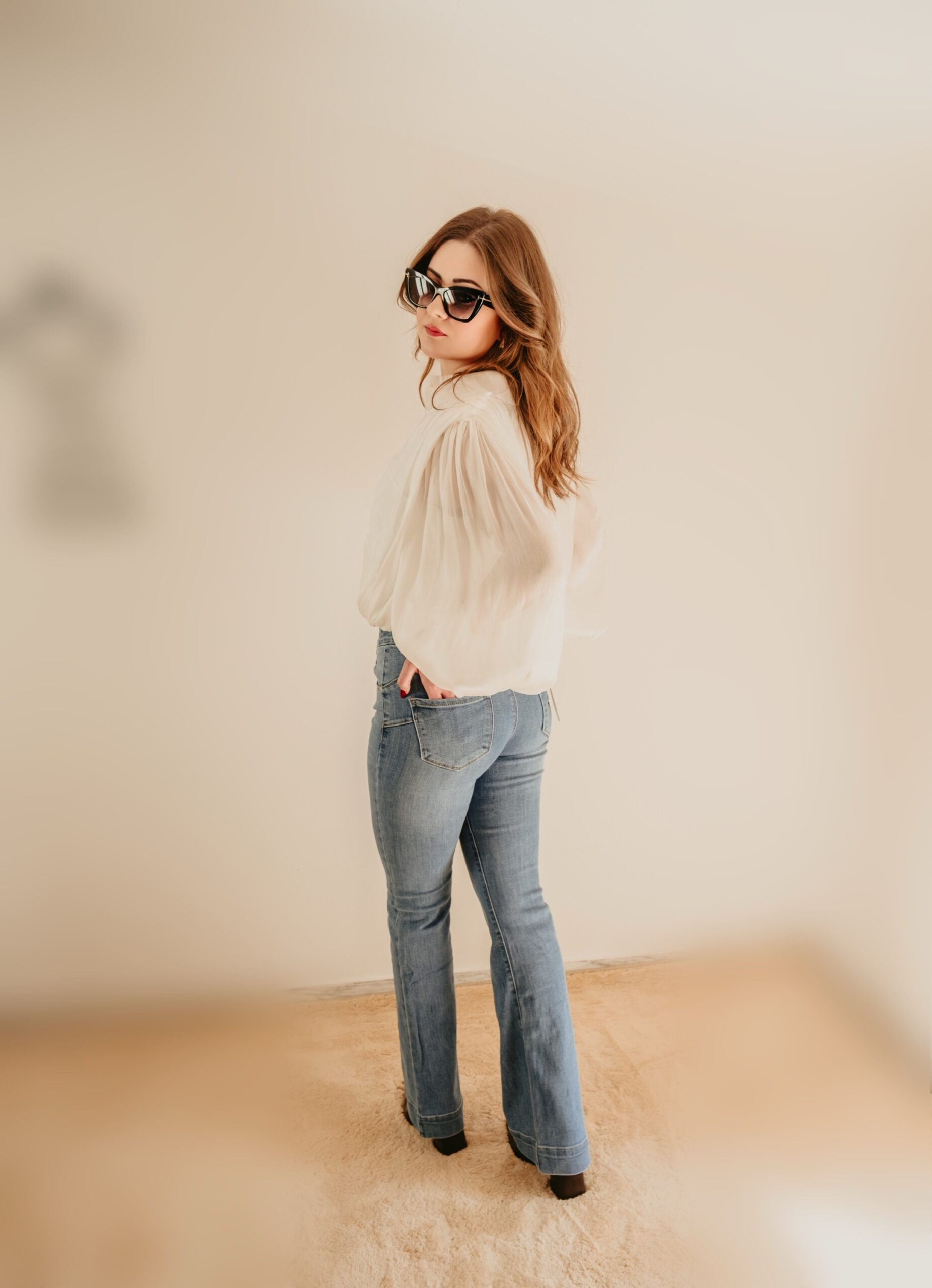 Jeans flare push-up lavaggio chiaro - immagine 2