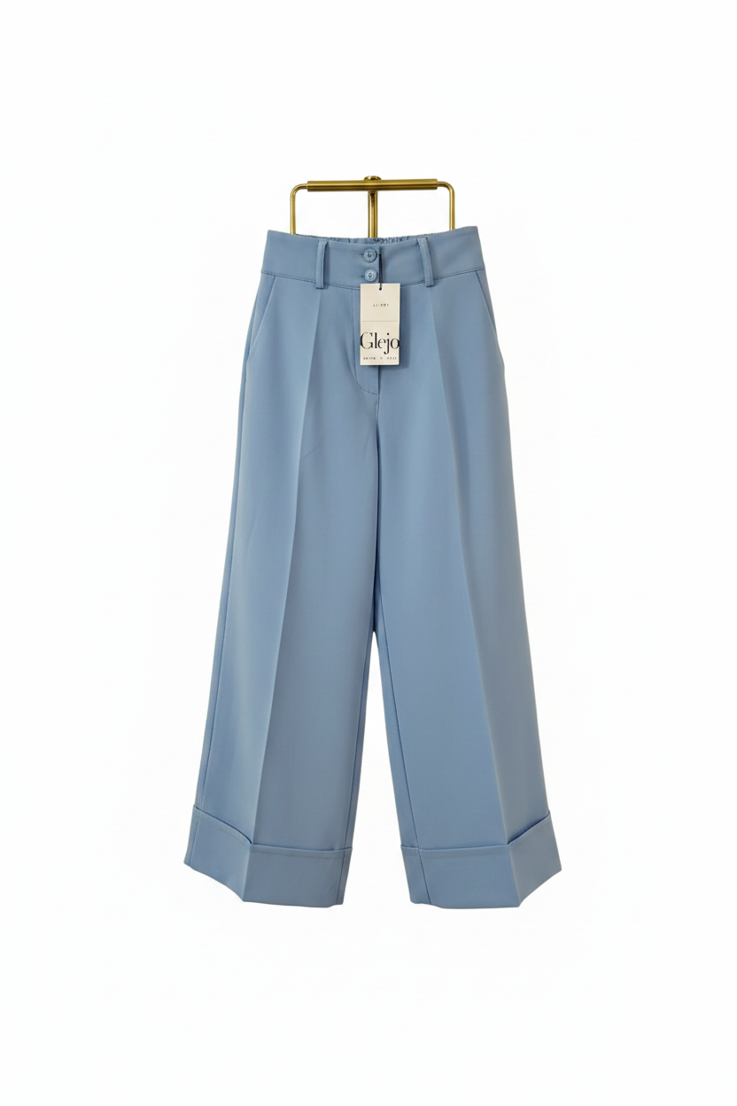 Tailleur Azzurro Polvere "Glejo" – Eleganza Contemporanea Made in Italy - immagine 2