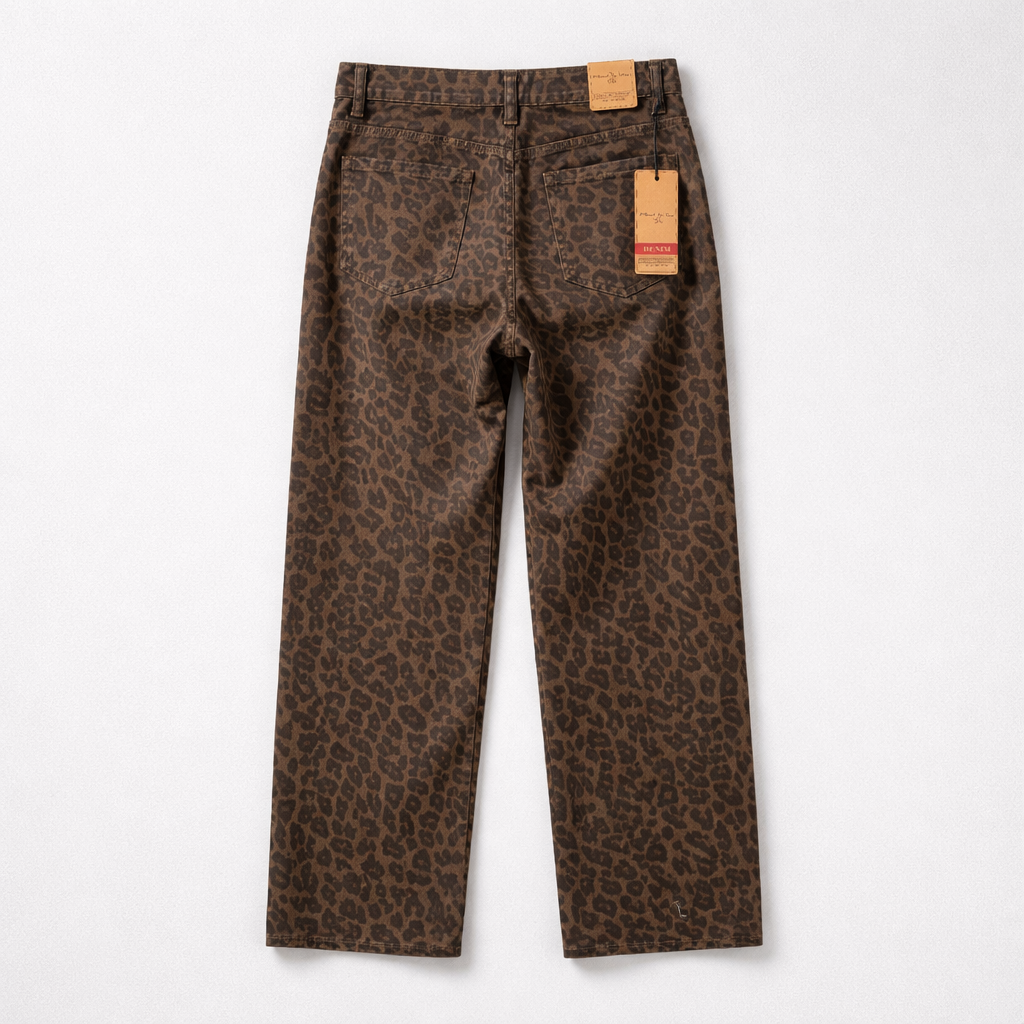 Pantaloni Jeans Leopardati gamba dritta - immagine 2