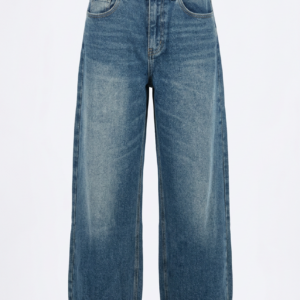 Jeans Wide Leg Heycia con Risvolto - Vintage Blue