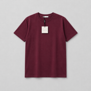 T-Shirt Girocollo Basic in 100% Cotone "Lumina" – Bordeaux / Borgogna